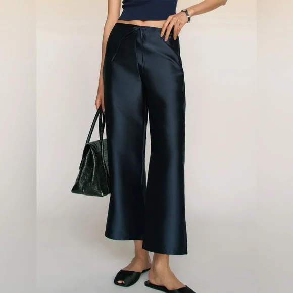 Reformation Olina Cropped Pant Blue - Size S